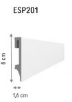 Listwa Espumo 201 biała 8 cm-DARMOWA DOSTAWA* -14 % RABAT W SKLEPIE (30,32/szt)